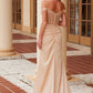 Nox Anabel F1572 Satin Sweetheart Sequin Applique Boned Waistline