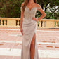 Nox Anabel F1572 Satin Sweetheart Sequin Applique Boned Waistline