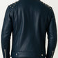Aiden Blue Leather Jacket - Men Leather Jacket Blue