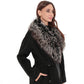 Genuine Silver Fox Cashmere Blend Coat