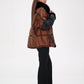 Sienna Genuine Lamb Leather Polar Fox Fur Trim Jacket in Umber