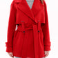 Karina Midi Cashmere Wool Blend Coat In Ruby