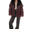Eloise Genuine Fox Fur Down Coat - Burgundy Crush