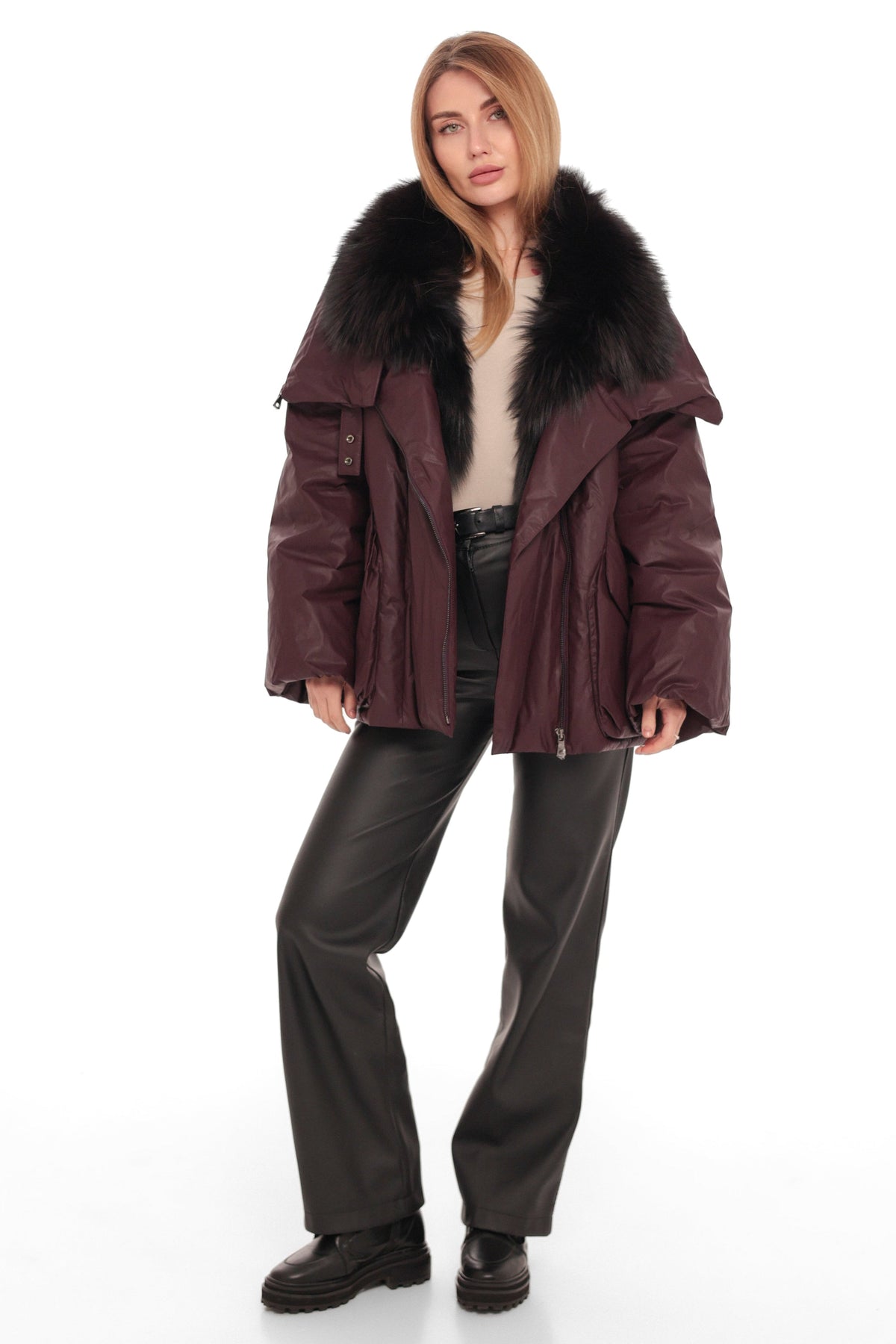 Alaska® Outerwear Company Eloise genuine fox fur down coat, stylish parka with fur trim, warm winter outerwear for women.