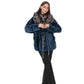 Calabria Genuine Astrakhan Silver Fox Trim Coat