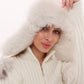 Genuine Arctic Fox Fur Genuine Leather Hat