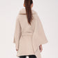 Genuine Polar Fox Double Face Wool Poncho Coat