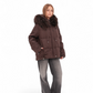 Utah Genuine Fur Trim Down Fill Jacket in Fig