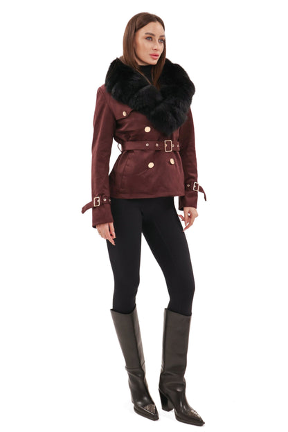 Genuine Polar Fox Eco Suede Jacket