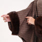 Genuine Scandinavian Mink Fur Double Face Wool Poncho