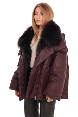 Alaska® Outerwear Company Eloise genuine fox fur down coat, stylish parkas with plush fur hood and insulated design for cold weather.