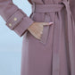 Rose Leather Trim Cashmere Blend Overcoat