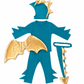 Jade Blue and Gold Dragon Costume
