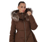 Genuine Silver Fox Fur Trim Down Coat