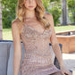 Nox Anabel F955 Glamorous Beaded Strapless Sheer Boned Waistline Dress