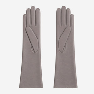 Leonora (grey) - Italian cashmere lined 6-button length leather gloves