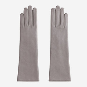 Leonora (grey) - Italian cashmere lined 6-button length leather gloves