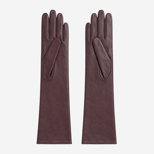 Leonora (dark brown) - Italian "8 button length" cashmere lined leather gloves