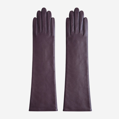 Leonora (dark brown) - Italian "8 button length" cashmere lined leather gloves