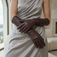 Leonora (dark brown) - Italian "8 button length" cashmere lined leather gloves