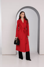 Astoria Classic red wraparound wool blend overcoat by Alaska® Outerwear Company