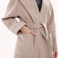 Marley Wraparound Wool Cashmere Coat in Nude