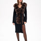 Alaska Outerwear Company polar fox fur hooded virgin wool coat in black