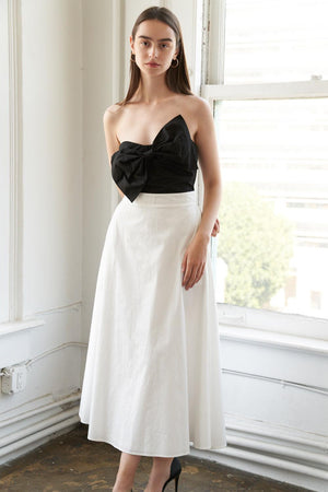 Black Flying Tomato Blissful Breeze woven midi dress with a flowy silhouette and intricate woven details.