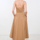 Flying Tomato proof of perfection woven midi dress in camel, showcasing a stylish sleeveless design and elegant midi length.