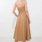 Flying Tomato proof of perfection woven midi dress in camel with a stylish, flowing design and elegant midi length.