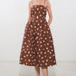 Brown Flying Tomato Harmony Horizon woven midi dress with a relaxed fit, featuring a stylish, comfortable design for casual wear.