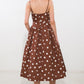 Flying Tomato Harmony Horizon woven midi dress in brown, featuring a stylish and comfortable design perfect for casual wear.