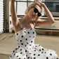 Flying Tomato Harmony Horizon woven midi dress in white, featuring a stylish flowy design and comfortable fit.