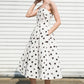 Flying Tomato Harmony Horizon woven midi dress in white, featuring a flowing design and elegant sleeveless style.