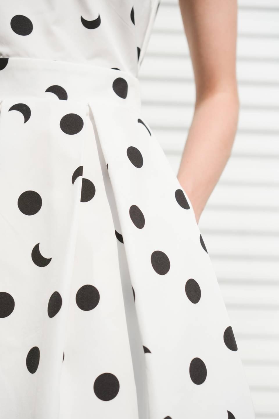 Flying Tomato Harmony Horizon woven midi dress in white with a relaxed fit and stylish design.
