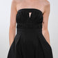 Black Mystic Muse woven midi dress by Flying Tomato, showing a flowing fabric and stylish design on a model.