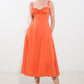 Orange woven midi dress from Flying Tomato's Oceanic Opulence collection, featuring a stylish and comfortable design.