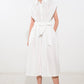 Off-white woven midi dress by Flying Tomato, featuring a stylish and comfortable design perfect for casual or semi-formal wear.