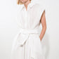 Off-white woven midi dress by Flying Tomato featuring a deep connection design and a flowing, stylish silhouette.