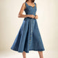 PRETTIEST BEHAVIOR DENIM MIDI DRESS