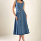 PRETTIEST BEHAVIOR DENIM MIDI DRESS