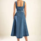 PRETTIEST BEHAVIOR DENIM MIDI DRESS