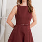 LIVING THE DREAM WINE WOVEN MIDI DRESS