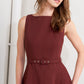LIVING THE DREAM WINE WOVEN MIDI DRESS