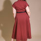 Flying Tomato Perfect Balance Woven Midi Dress in berry color with a relaxed fit and stylish woven fabric.