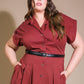 Flying Tomato Perfect Balance Woven Midi Dress in berry color, featuring a flowing, elegant design and comfortable fit.