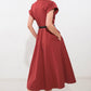Flying Tomato Perfect Balance Woven Midi Dress in berry color, featuring a stylish woven fabric and elegant midi length.