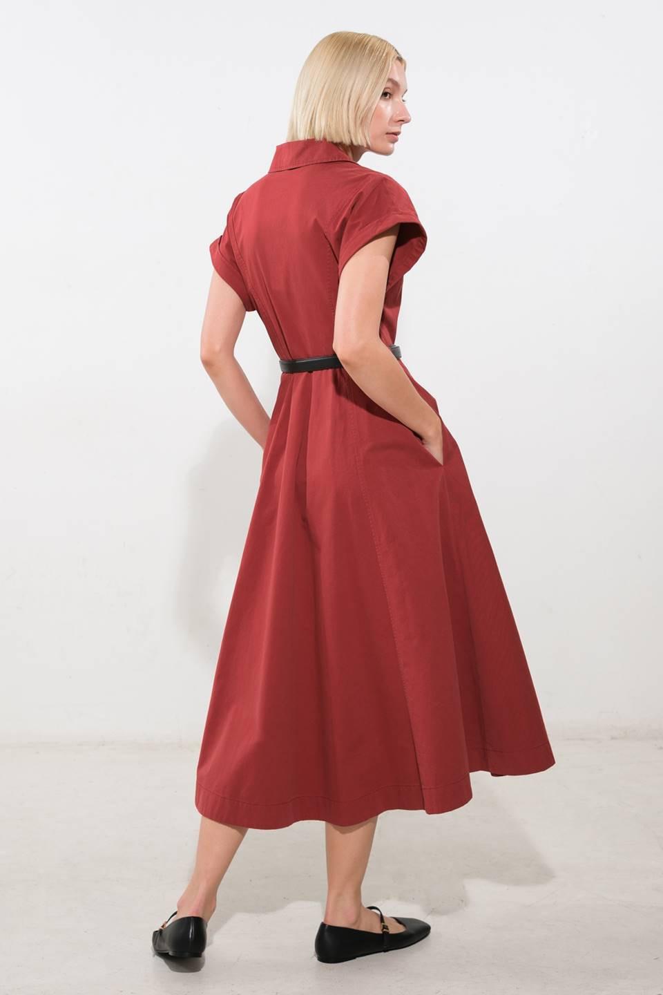 Flying Tomato Perfect Balance Woven Midi Dress in berry color, featuring a stylish woven fabric and elegant midi length.