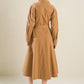 CHARMING DECISION WOVEN MIDI DRESS