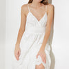 LUMINOUS BLISS WOVEN EYELET MIDI DRESS - OFF WHITE